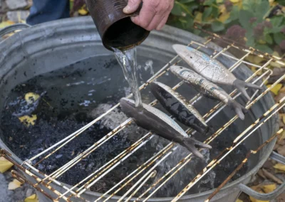 Raku afkoelen met water